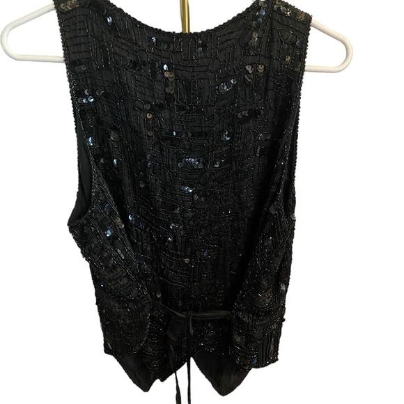 vintage 90s Rachna black sequin beaded holiday party vest
western glam festive - Picture 3 of 6